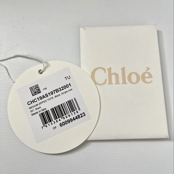 CHLOE MEDIUM ZIPPED C BLACK LEATHER TOTE BAG New With Imperfections - Picture 11 of 11